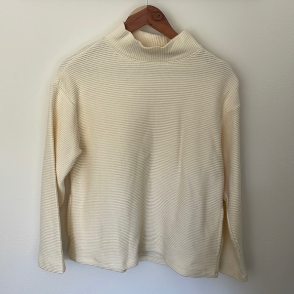 Madewell ribbed mock neck sweater. Cream. Size XXS - Picture 1 of 3